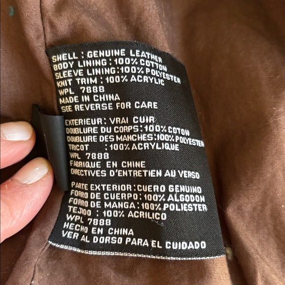 KORS Michael Kors Brown Leather Bomber Jacket - Picture 6 of 6